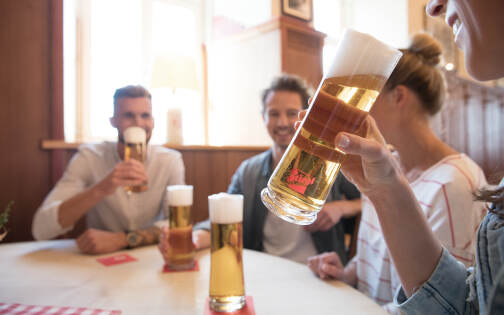 Stiegl-Brauwelt - Stiegl beer in the hand © Stiegl - Bazzoka